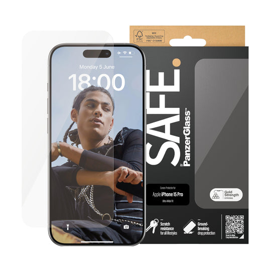 Panzerglass Screenprotector - iPhone 15 Pro - Alcanside