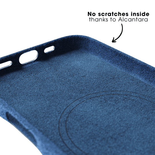 iPhone 16 Pro Max – Alcantara-Hülle – Meerblau