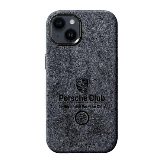 Dutch Porsche Club - iPhone 14 Plus - Alcantara Case - Space Grey