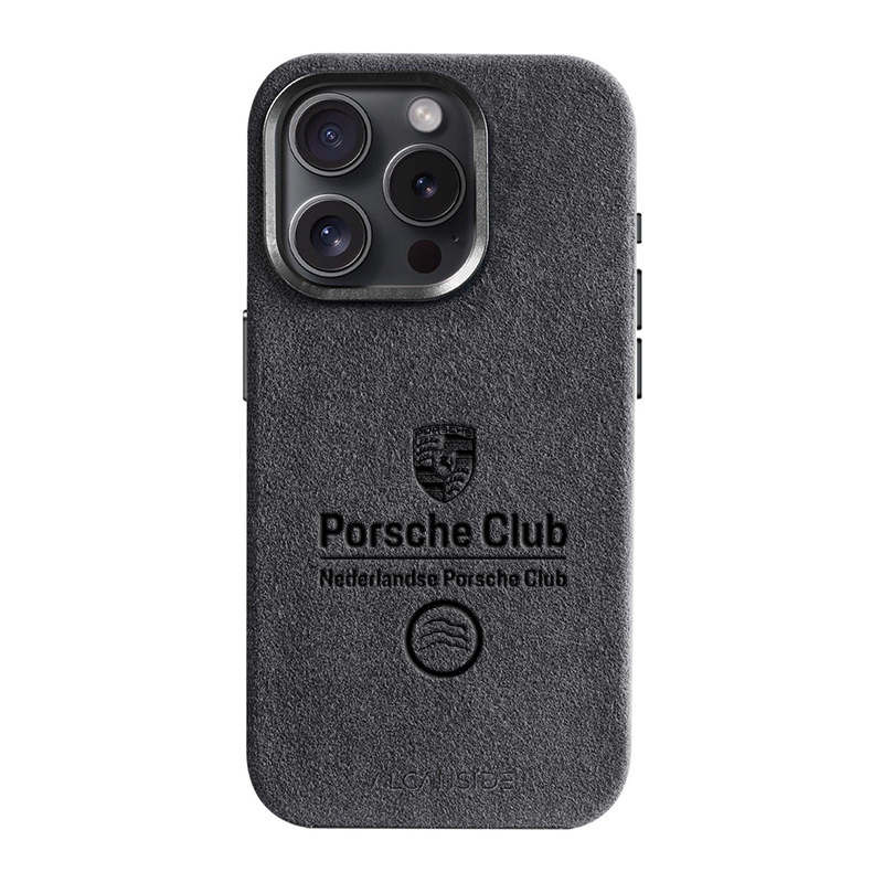 Niederländischer Porsche Club - iPhone 15 Pro - Alcantara Case - Space Grey