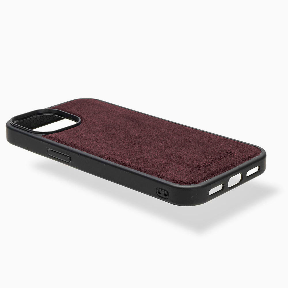 iPhone 15 Plus - Alcantara Back Cover - Wine Red