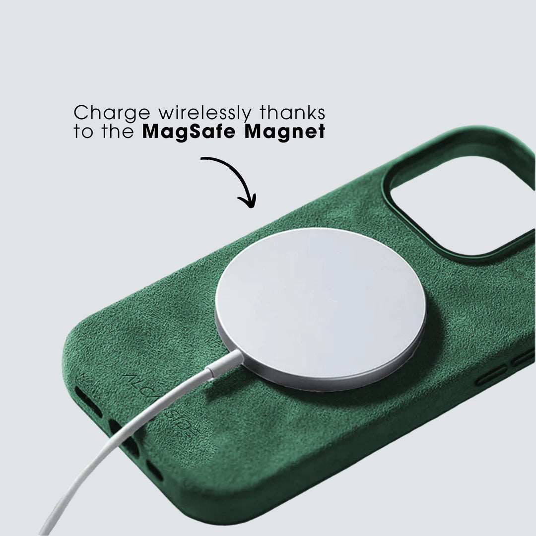iPhone Alcantara Case + MagSafe Wallet - Midnight Green - Alcanside