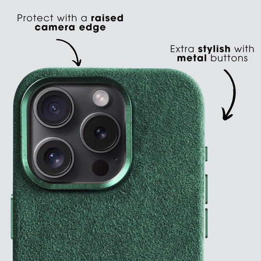 iPhone 15 Pro Max - Alcantara Case- Midnight Green - Alcanside