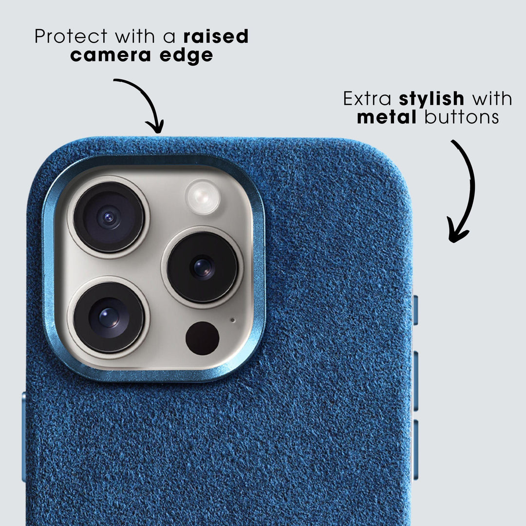 iPhone 15 - Alcantara Case - Ocean blue - Alcanside