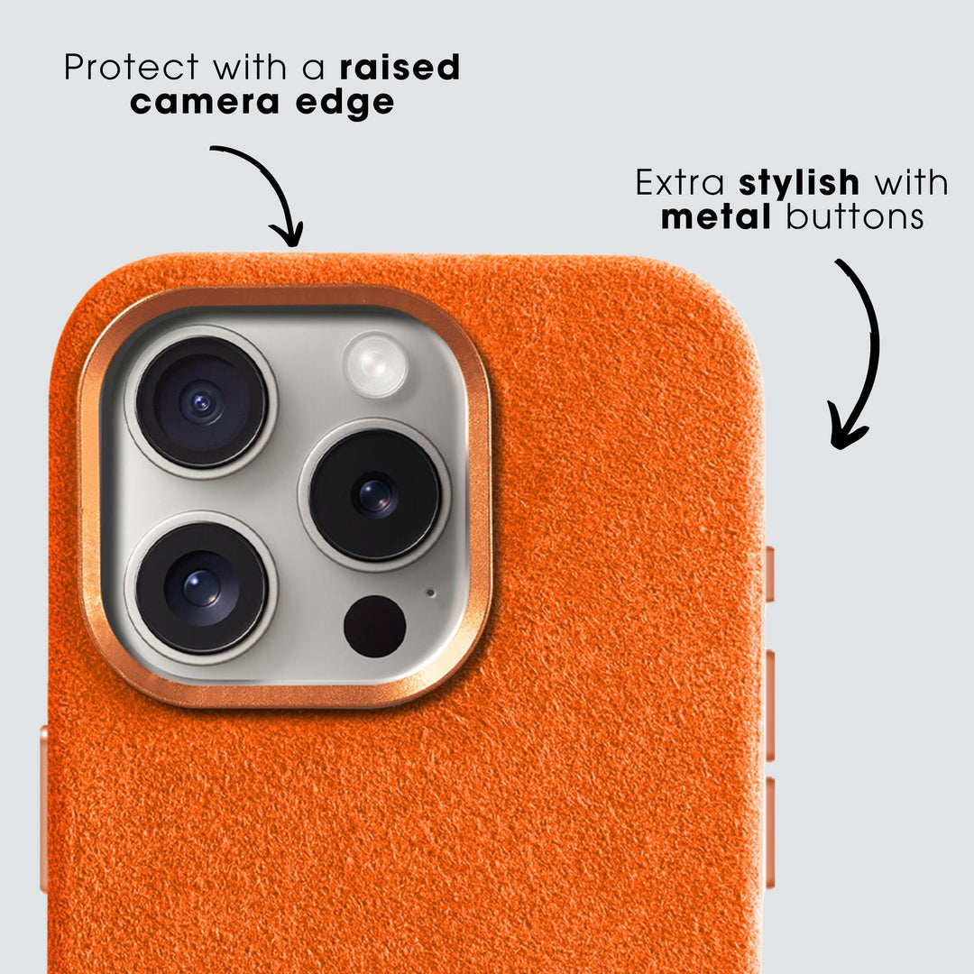 Limited Edition - iPhone 15 Pro Max - Alcantara Case - Orange - Alcanside