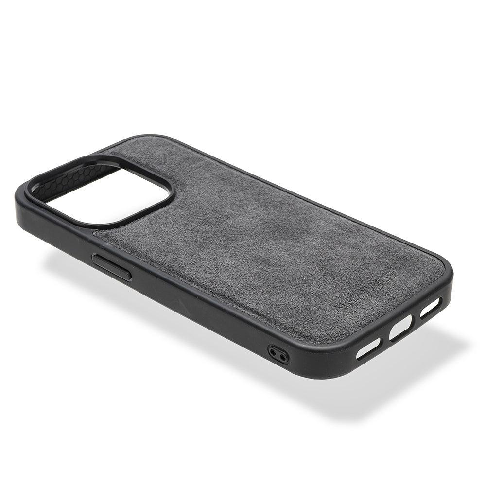 Magnetic Genuine ALCANTARA Leather Case fr iPhone 15 Pro Max 14 Metal Ring  Cover