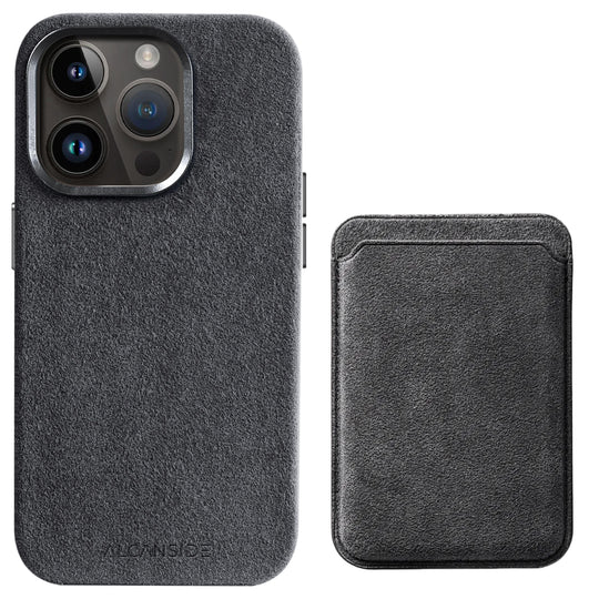 iPhone Alcantara Case + MagSafe Wallet - Space Grey - Alcanside