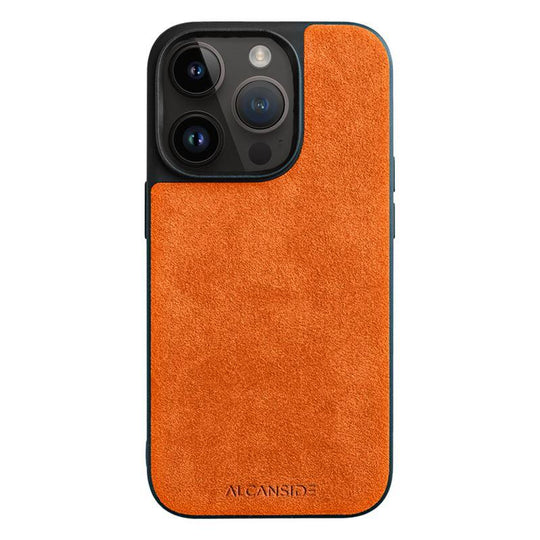 iPhone 14 Pro - Alcantara Back Cover - Orange Alcantara Back Cover Alcanside 