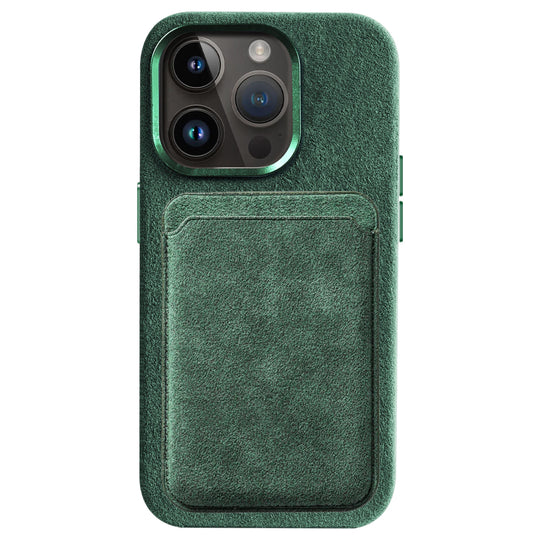 iPhone Alcantara Case + MagSafe Wallet - Midnight Green iPhone Alcantara Case Alcanside 